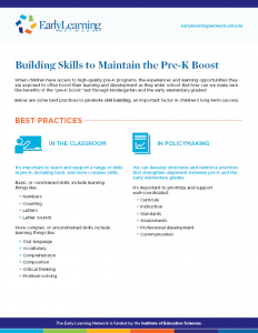 Building Skills to Maintain the Pre-K Boost