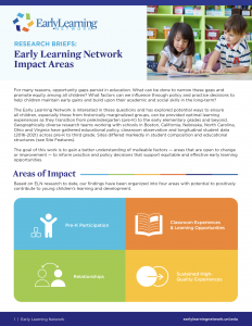 Cover of Early Learning Network Impact Area Research Brief PDF