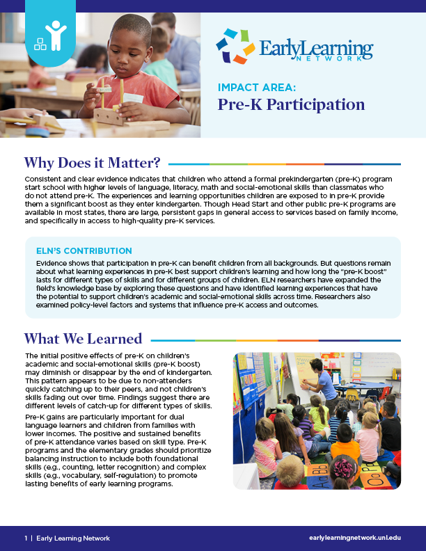 Pre-K Participation Breif